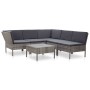 Set de muebles de jardín 6 pzas y cojines ratán sintético gris de vidaXL, Conjuntos de jardín - Ref: Foro24-48950, Precio: 44...