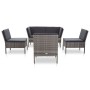 Set de muebles de jardín 6 pzas y cojines ratán sintético gris de vidaXL, Conjuntos de jardín - Ref: Foro24-48950, Precio: 44...