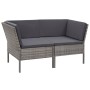 Set de muebles de jardín 6 pzas y cojines ratán sintético gris de vidaXL, Conjuntos de jardín - Ref: Foro24-48950, Precio: 44...