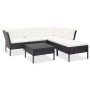 Set muebles de jardín 6 piezas y cojines ratán sintético negro de vidaXL, Conjuntos de jardín - Ref: Foro24-48940, Precio: 45...