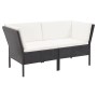 Set muebles de jardín 6 piezas y cojines ratán sintético negro de vidaXL, Conjuntos de jardín - Ref: Foro24-48940, Precio: 45...