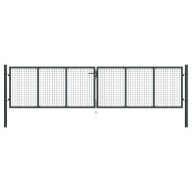 Gartengittertor aus grau verzinktem Stahl, 400 x 125 cm von vidaXL, Gartentore - Ref: Foro24-145776, Preis: 308,63 €, Rabatt: %