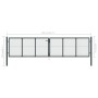 Puerta de malla de jardín acero galvanizado gris 400x125 cm de vidaXL, Puertas de jardín - Ref: Foro24-145776, Precio: 306,99...