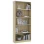 5-tier oak-colored plywood shelf 80x24x175cm by vidaXL, Bookcases and shelves - Ref: Foro24-800921, Price: 116,34 €, Discount: %