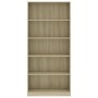 5-tier oak-colored plywood shelf 80x24x175cm by vidaXL, Bookcases and shelves - Ref: Foro24-800921, Price: 116,34 €, Discount: %