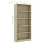 5-tier oak-colored plywood shelf 80x24x175cm by vidaXL, Bookcases and shelves - Ref: Foro24-800921, Price: 116,34 €, Discount: %