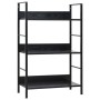 3-stufiges Regal aus schwarzem Holzwerkstoff, 60 x 27,6 x 90,5 cm von vidaXL, Bücherregale und Regale - Ref: Foro24-288218, P...