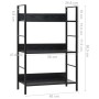 3-stufiges Regal aus schwarzem Holzwerkstoff, 60 x 27,6 x 90,5 cm von vidaXL, Bücherregale und Regale - Ref: Foro24-288218, P...