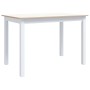 Mesa de comedor madera de caucho blanco y marrón 114x71x75 cm de vidaXL, Mesas de cocina y de comedor - Ref: Foro24-247363, P...