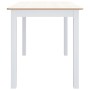 Mesa de comedor madera de caucho blanco y marrón 114x71x75 cm de vidaXL, Mesas de cocina y de comedor - Ref: Foro24-247363, P...