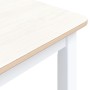 Mesa de comedor madera de caucho blanco y marrón 114x71x75 cm de vidaXL, Mesas de cocina y de comedor - Ref: Foro24-247363, P...