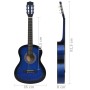 Guitarra clásica para principiantes y niños azul 3/4 36" de vidaXL, Guitarras - Ref: Foro24-70116, Precio: 61,60 €, Descuento: %