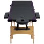 Folding massage table 3 zones black and purple wood by vidaXL, massage tables - Ref: Foro24-110215, Price: 140,24 €, Discount: %