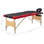 Klappbare Massageliege 3 Zonen Holz schwarz und rot von vidaXL, Massageliegen - Ref: Foro24-110214, Preis: 140,24 €, Rabatt: %