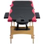 Folding massage table 3 zones wood black and pink by vidaXL, massage tables - Ref: Foro24-110216, Price: 140,99 €, Discount: %