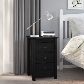 Solid black pine wood bedside table 40x35x61.5 cm by vidaXL, Nightstands - Ref: Foro24-813707, Price: 55,50 €, Discount: %