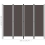 Four-panel anthracite gray room divider screen 200x180 cm by vidaXL, Room dividers - Ref: Foro24-320721, Price: 39,19 €, Disc...