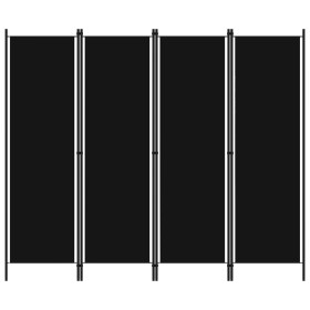 Biombo divisor de 4 paneles negro 200x180 cm de vidaXL, Divisores de ambientes - Ref: Foro24-320722, Precio: 43,99 €, Descuen...