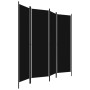 Biombo divisor de 4 paneles negro 200x180 cm de vidaXL, Divisores de ambientes - Ref: Foro24-320722, Precio: 35,17 €, Descuen...