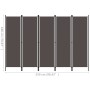 Divider screen with 5 anthracite gray panels 250x180 cm by vidaXL, Room dividers - Ref: Foro24-320725, Price: 44,44 €, Discou...