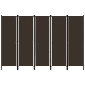 Brown 5-panel divider screen 250x180 cm by vidaXL, Room dividers - Ref: Foro24-320724, Price: 43,44 €, Discount: %