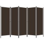 Brown 5-panel divider screen 250x180 cm by vidaXL, Room dividers - Ref: Foro24-320724, Price: 39,88 €, Discount: %