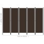 Brown 5-panel divider screen 250x180 cm by vidaXL, Room dividers - Ref: Foro24-320724, Price: 39,88 €, Discount: %