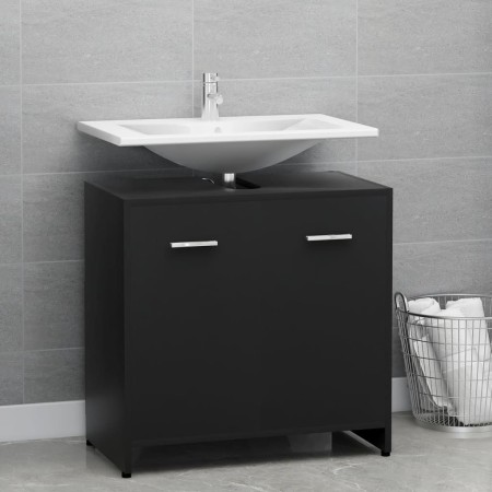 Armario de baño madera contrachapada negro 60x33x61 cm de vidaXL, Muebles de baño - Ref: Foro24-802571, Precio: 56,57 €, Desc...