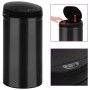 Trash can with automatic sensor 50L black carbon steel by vidaXL, Garbage cans and trash cans - Ref: Foro24-322700, Price: 93...