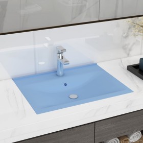 Lavabo de lujo con grifo cerámica 60x46 cm azul claro de vidaXL, Lavabos - Ref: Foro24-147022, Precio: 98,77 €, Descuento: %