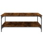 Smoked oak engineered wood coffee table 100x100x40 cm by vidaXL, Coffee table - Ref: Foro24-832845, Price: 85,66 €, Discount: %