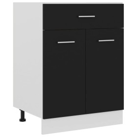 Armario inferior cajón cocina madera ingeniería negro 60x46x81,5cm de vidaXL, Armarios de cocina - Ref: Foro24-801229, Precio...