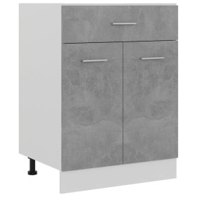 Armario bajo cajón madera ingeniería gris hormigón 60x46x81,5cm de vidaXL, Armarios de cocina - Ref: Foro24-801232, Precio: 1...