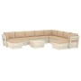 11-piece pallet garden furniture and fir wood cushions by vidaXL, Garden sets - Ref: Foro24-3063687, Price: 763,99 €, Discoun...