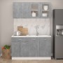 Kitchen furniture set 4 pieces concrete gray engineered wood by vidaXL, Kitchen cabinets - Ref: Foro24-3067659, Price: 333,28...