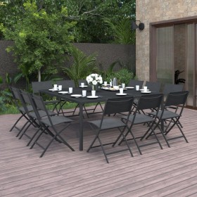 Juego de comedor de jardín 13 piezas acero de vidaXL, Conjuntos de jardín - Ref: Foro24-3073511, Precio: 594,99 €, Descuento: %