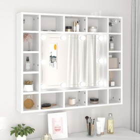 Mueble con espejo y LED blanco 91x15x76,5 cm de vidaXL, Tocadores de baño - Ref: Foro24-808864, Precio: 100,72 €, Descuento: %