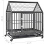 Dog cage with wheels and steel roof 92x62x106 cm by vidaXL, Pet carriers and boxes - Ref: Foro24-171493, Price: 203,01 €, Dis...