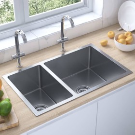 stainless steel kitchen sink by vidaXL, Sinks - Ref: Foro24-51561, Price: 131,99 €, Discount: %