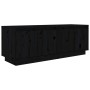 Mueble de TV de madera maciza de pino negro 110x34x40 cm de vidaXL, Muebles TV - Ref: Foro24-813853, Precio: 91,21 €, Descuen...