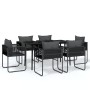 Juego de comedor de jardín 7 piezas negro de vidaXL, Conjuntos de jardín - Ref: Foro24-3099086, Precio: 555,54 €, Descuento: %