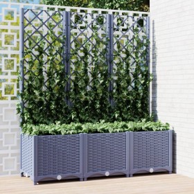 Planter with trellis PP dark gray 120x40x136 cm by vidaXL, Pots and planters - Ref: Foro24-318253, Price: 103,16 €, Discount: %