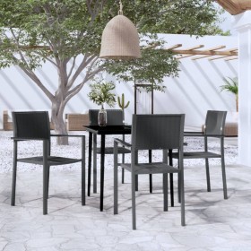 Juego de comedor para jardín 5 piezas negro de vidaXL, Conjuntos de jardín - Ref: Foro24-3099276, Precio: 288,99 €, Descuento: %