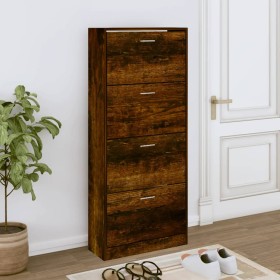 Smoked oak plywood shoe cabinet 63x24x147 cm by vidaXL, Shoe racks and shoe organizers - Ref: Foro24-342547, Price: 157,99 €,...