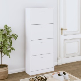 Mueble zapatero madera contrachapada blanco 63x24x147 cm de vidaXL, Zapateros y organizadores de calzado - Ref: Foro24-342542...