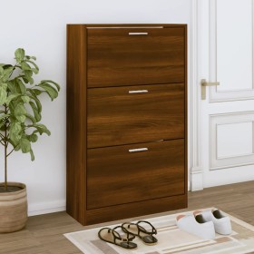 Oak brown plywood shoe cabinet 63x24x103 cm by vidaXL, Shoe racks and shoe organizers - Ref: Foro24-342557, Price: 115,99 €, ...