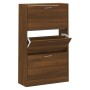 Mueble zapatero madera contrachapada marrón roble 63x24x103 cm de vidaXL, Zapateros y organizadores de calzado - Ref: Foro24-...