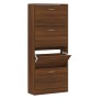 Oak brown plywood shoe cabinet 63x24x147 cm by vidaXL, Shoe racks and shoe organizers - Ref: Foro24-342549, Price: 157,30 €, ...