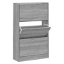 Mueble zapatero madera contrachapada gris Sonoma 63x24x103 cm de vidaXL, Zapateros y organizadores de calzado - Ref: Foro24-3...