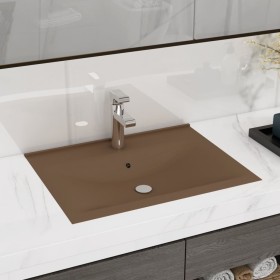 Luxuriöses Waschbecken mit Keramikarmatur 60x46 cm, mattes Creme von vidaXL, Sinkt - Ref: Foro24-147029, Preis: 88,99 €, Raba...